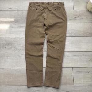 Alberto Slim Fit Chino Pants 36x31 Brown Stretch Cotton Blend Casual Trousers